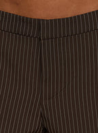 Party Invitations Tailored Shorts Brown Pinstripe