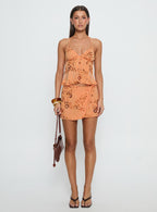 What A Coincidence Beaded Mini Skirt Orange