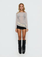 Esmaria Long Sleeve Flared Top Slate