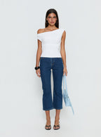 Aidyn Gathered One Shoulder Top White