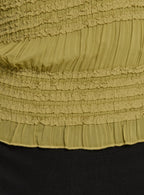 Talyn Cap Sleeve Frill Top Olive