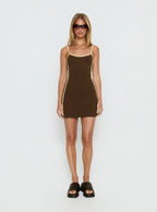 Baseline Scoop Mini Dress Brown / Yellow
