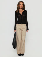 Lando Low Rise Straight Leg Jeans Tan