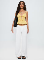 Pedra Wide Leg Pant White