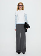 Sarito Low Rise Straight Leg Pants Grey