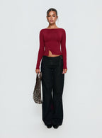 Boxie Mid Rise Wide Leg Jeans Washed Black