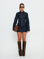 Cristen Cadet Denim Mini Skirt Indigo