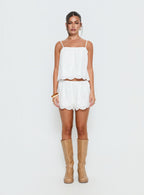 Madison Avenue Embroidered Detail Shorts White