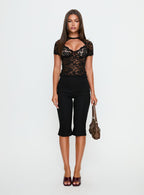 Giallo Lace Top Black