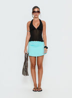 Tamsyn Ruched Mini Skirt Aqua