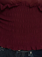 Fever Kiss Chiffon Ruched Top Wine