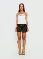 Somie Crochet Lace Mini Skirt Black