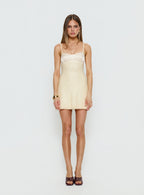 Alishia Satin Sequin Corset Mini Dress Butter