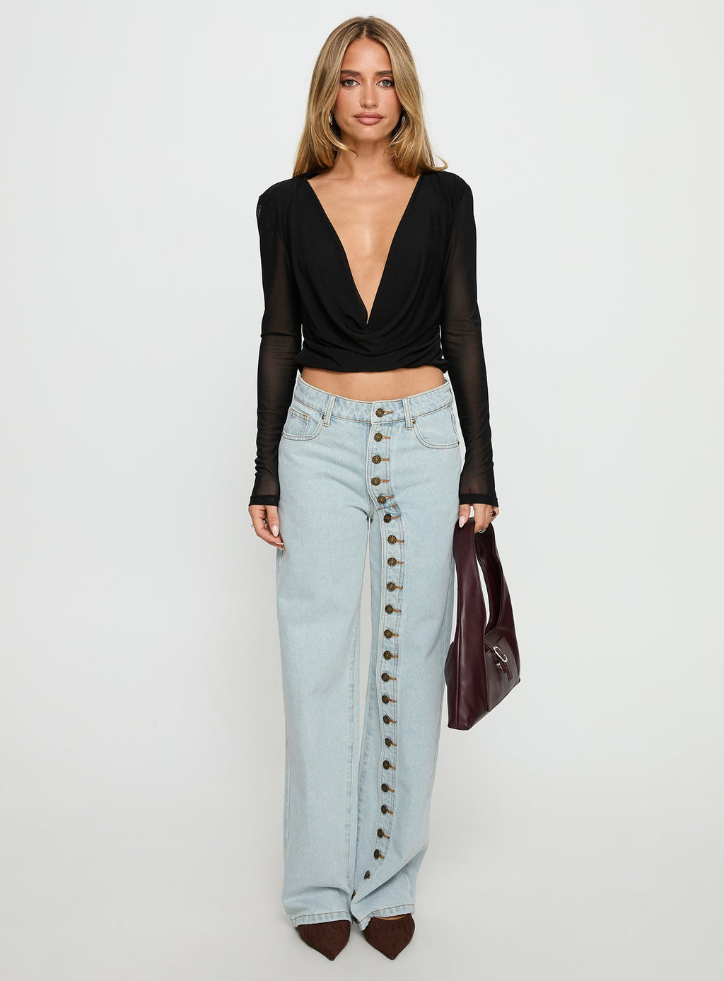 Penny Mid Rise Straight Leg Jeans Light Denim