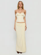 Holliann Strapless Frill Corset Top Butter