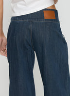 Nikoletta Foldover Jeans Dark Wash / Check