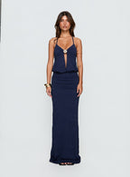 Sungold Halter Maxi Dress Navy