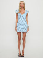 I Guess So Mini Dress Blue Polka Dot