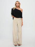 Boxie Mid Rise Wide Leg Jeans Washed Green