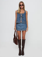 Stefenie Denim Skort Mid Wash Petite