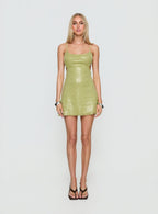 Greenly Backless Sleeveless Mini Dress Green