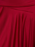 Emara Halter Asymmetrical Midi Dress Red