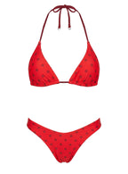 Jenner Reversible Triangle Bikini Top Red Polka