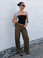 Elisson Layered Buckle Pants Grey