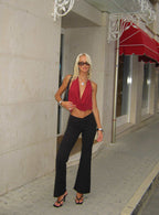 Khoda Studded Halter Top Burgundy