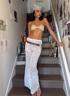 Wisteriah Sheer Maxi Skirt White