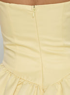 Soft Bloom Drop Waist Strapless Maxi Dress Yellow