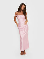 Azura Off The Shoulder Maxi Dress Pink