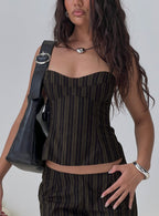 Kierstyn Corset Set Black Stripe