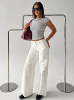 Darla Low Rise Straight Leg Jean White