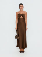 Faviola Strapless Maxi Dress Chocolate