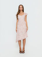 Avaline Lace Trim Blouse Top Pink