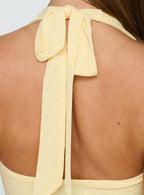 Amaleta Halter Ruched Mini Dress Butter