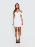 Rozerie Off Shoulder Mini Dress White