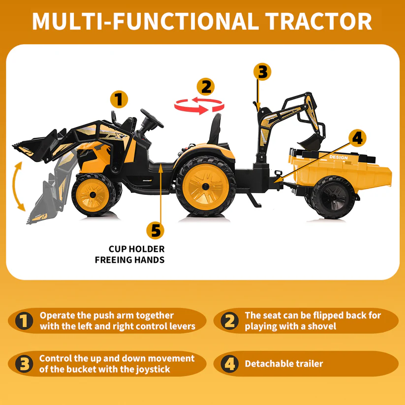 3-in-1 Child Ride Tractor