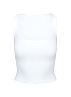 Baseline Square Neck Rib Tank Top White