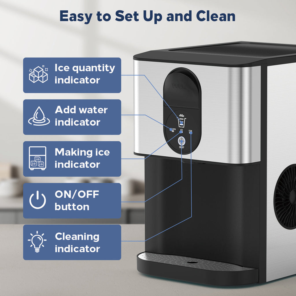 🏆 44 lbs of Soft Crunchable Ice Daily – Countertop Nugget Ice Maker with Dispenser | Perfect for Drinks, Smoothies & More 🍹✨