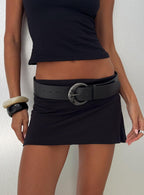 Emlynn Faux Leather Belt Black / Silver