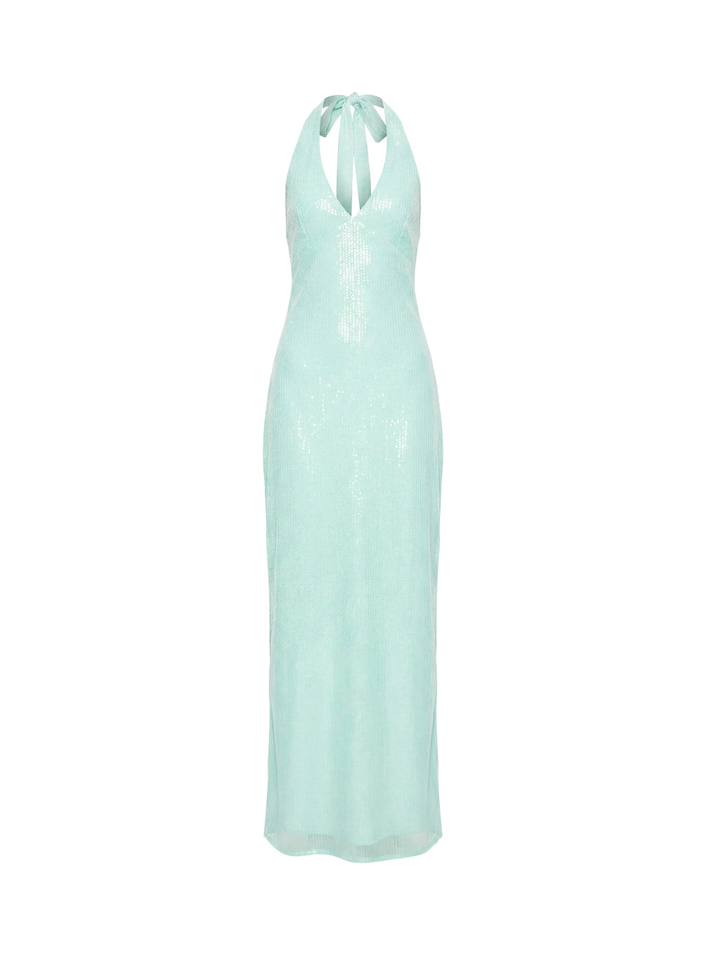 Isanna Halter Sequin Maxi Dress Jelly Mint