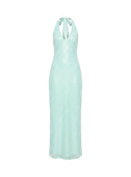 Isanna Halter Sequin Maxi Dress Jelly Mint