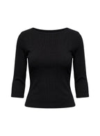 Elaia 3/4 Sleeve Top Black