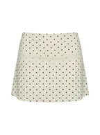 Amia Lace Mini Skirt Cream Polka Dot