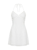 Angel Antics Halter Mini Dress White