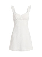 Beacall Embroidered Mini Dress White