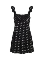 Beacall Mini Dress Black Polka Dot