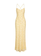 Celena Maxi Dress Lemon Burnout